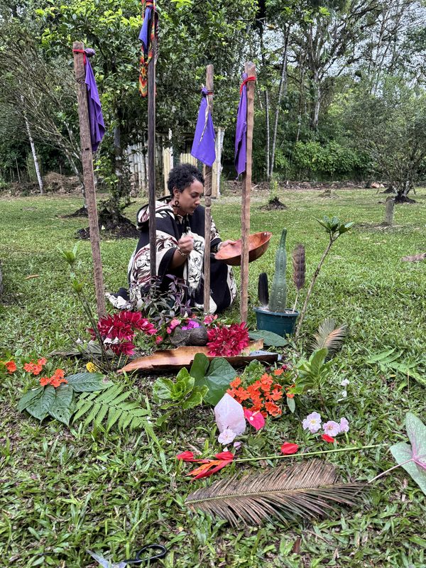 A ceremonial altar prepared at Amaroo